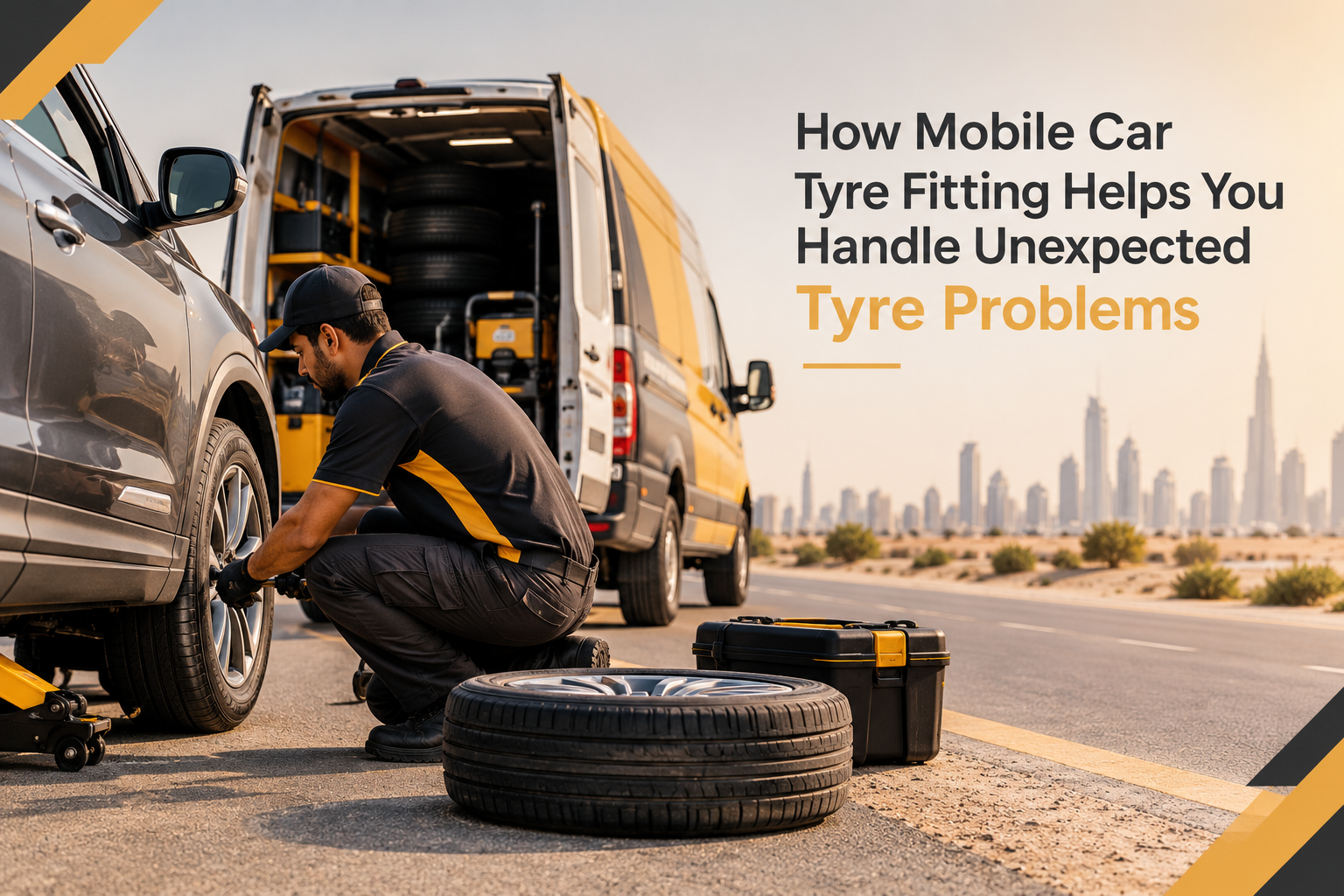 Mobile car tyre fitting service helping with unexpected tyre problems
